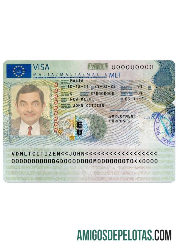 Visto de viagem MALTA versão 2 baixar para verificação